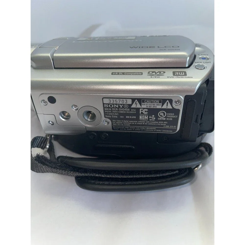 Sony Handycam DCR-DVD408 4MP Carl Zeiss + Battery Manual & Memory Stick